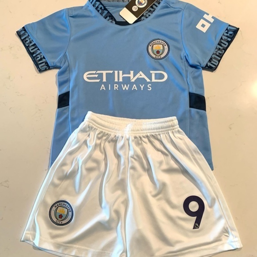 Toddler Kids Haaland Jersey 3-4T Manchester City Size 18 Soccer Jersey Boy Girls